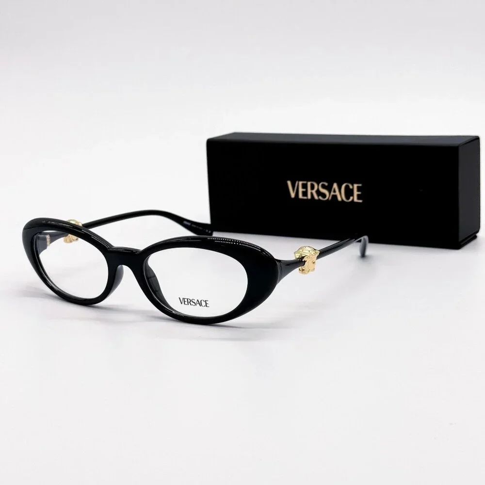 NEW VERSACE EYEGLASSES VE3381U GB1 BLACK WOMEN EYEWEAR